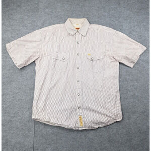 Larry Mahan Pearl Snap Shirt Mens Large Western Rodeo Cotton Outdoor Work Wear